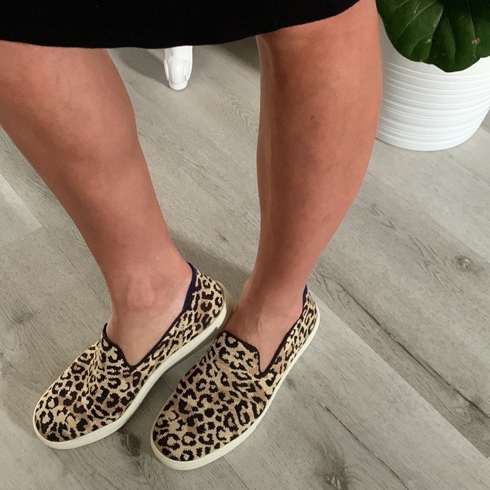 Rothy's Camo Cat 'The Sneaker' slip on W8.5 animal print washable - Picture 12 of 15